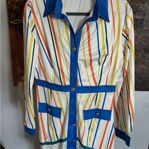 Striped Multicolor Button-Up Dress